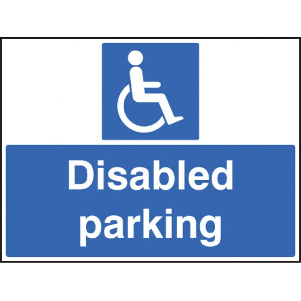 Disabled parking only c/w frame 600x450mm (8527)