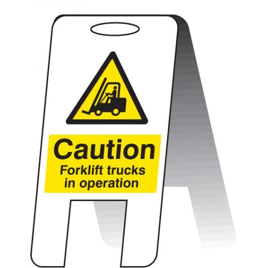 Caution forklift trucks in operating (self standing folding sign) (8541)
