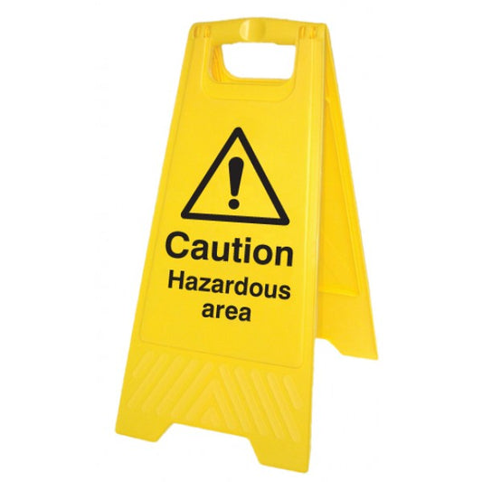 Caution hazardous area (free-standing floor sign) (8545)