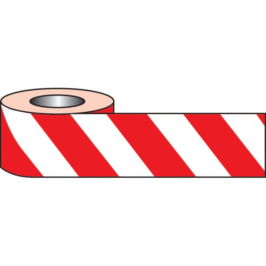 Self adhesive hazard tape 33m x 50mm - red/white (8632)