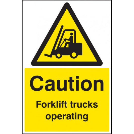 Caution forklift trucks operating floor graphic 400x600mm (8734)