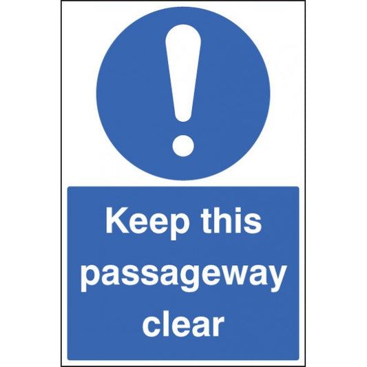 Keep this passageway clear floor graphic 400x600mm (8738)