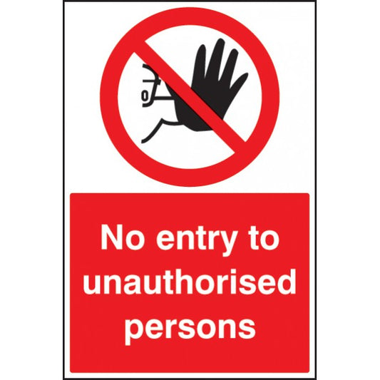 No entry to unauthorised persons floor graphic 400x600mm (8739)