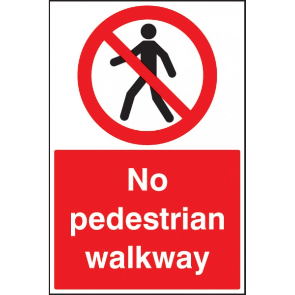 No pedestrian walkway floor graphic 400x600mm (8822)