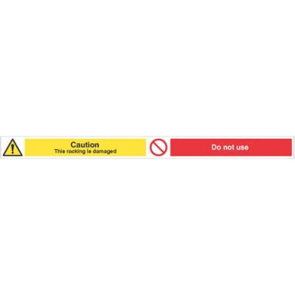 Caution Damaged Racking Do not use , 1000x75mm magnetic PVC (8901)