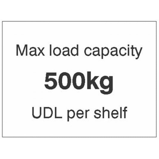 Max load capacity 500kg UDL per shelf, 100x75mm magnetic PVC (8902)
