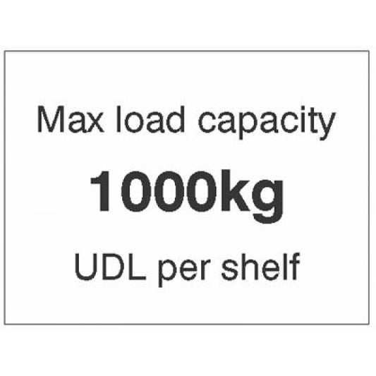 Max load capacity 1000kg UDL per shelf, 100x75mm magnetic PVC (8903)