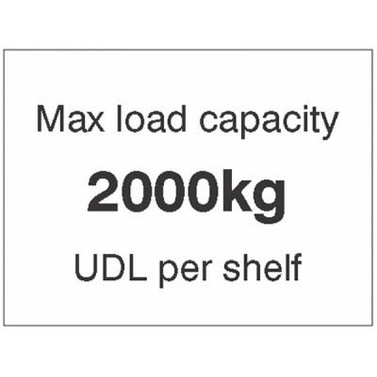 Max load capacity 2000kg UDL per shelf, 100x75mm magnetic PVC (8905)