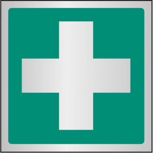 First aid symbol 100x100mm aluminium (9055)
