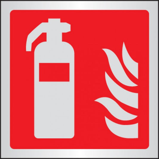Extinguisher symbol 175x175mm aluminium (9103)