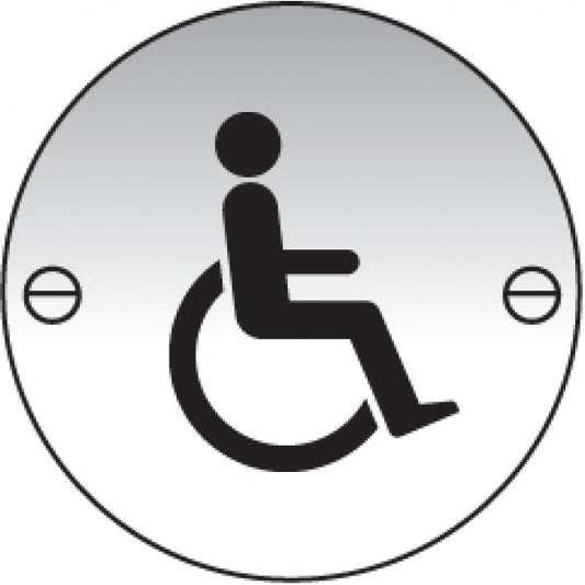 Disabled symbol 76mm dia aluminium sign (9139)