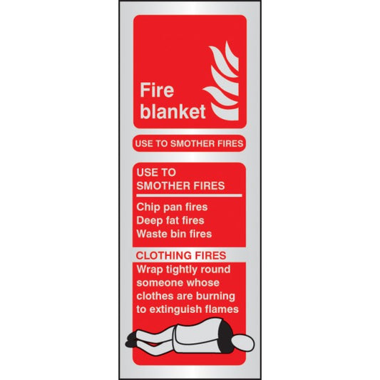Fire blanket identification aluminium 75x200mm (9185)