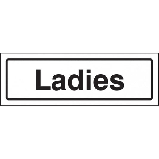 Ladies visual impact sign 5mm acrylic sign 450x150mm c/w stand off locators (9188)