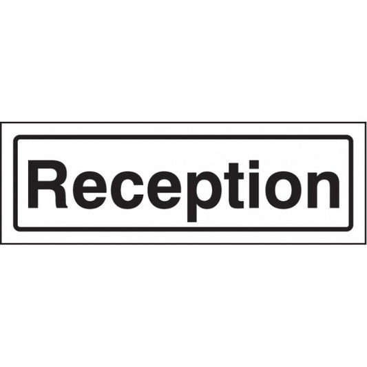 Reception visual impact sign 5mm acrylic sign 450x150mm c/w stand off locators (9190)