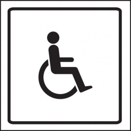 Disabled symbol visual impact sign 5mm acrylic sign 200x200mm c/w stand off locators (9196)