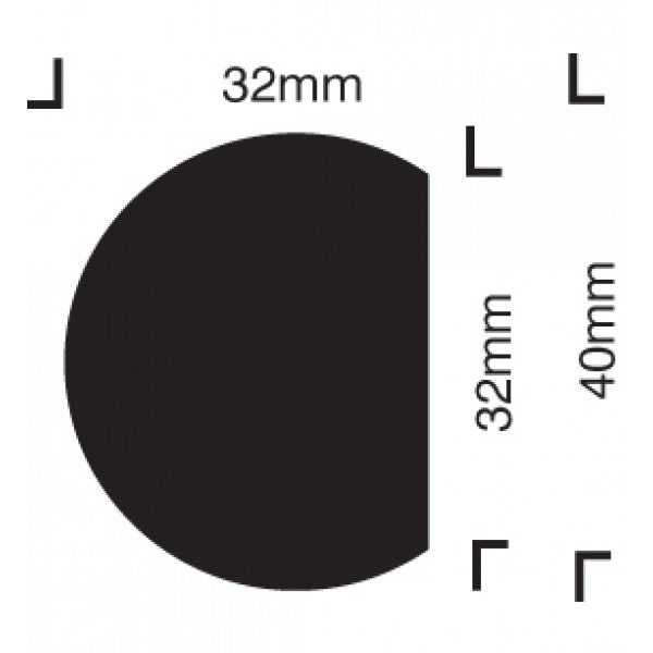 Impact protection semi-circular 40/32 self adhesive (9225)