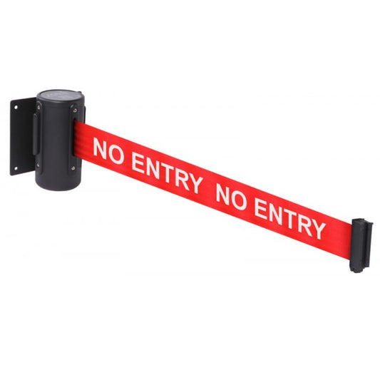 Wall mounted retractable barrier 4.6m NO ENTRY (9498)