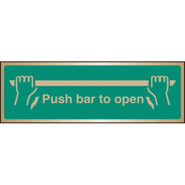 Push bar to open brass 300x100mm (9520)