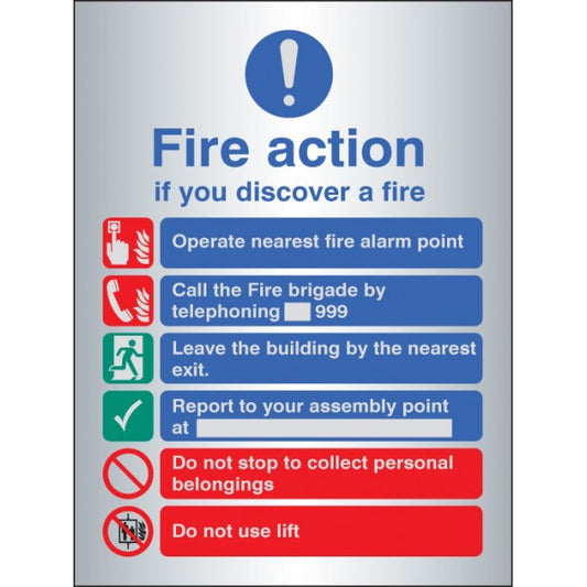 Fire action manual dial with lift - aluminium (9538)
