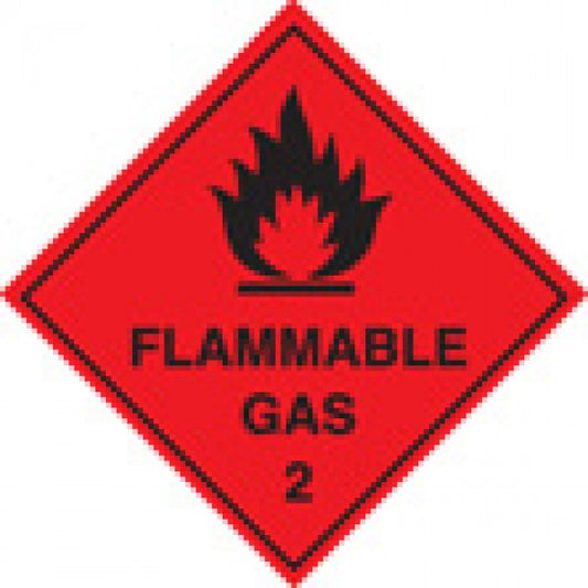 100 S/A labels 100x100mm flammable gas 2 (9739)