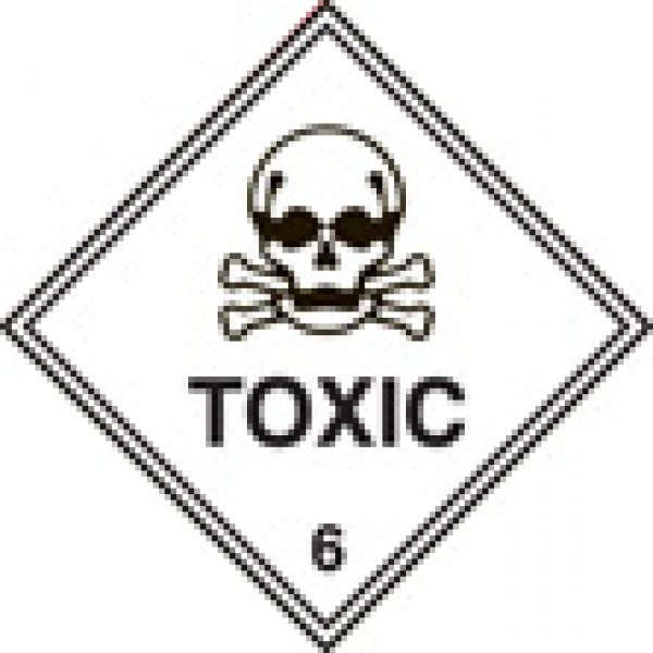100 S/A labels 100x100mm toxic 6 (9742)