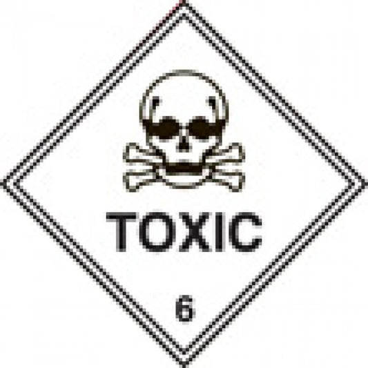 100 S/A labels 100x100mm toxic 6 (9742)