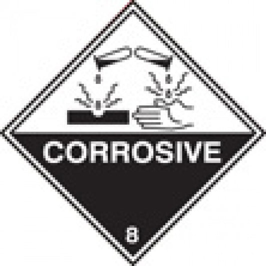 100 S/A labels 100x100mm corrosive 8 (9743)