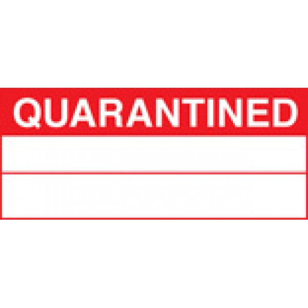 100 S/A labels 50x20 quarantined (9755)