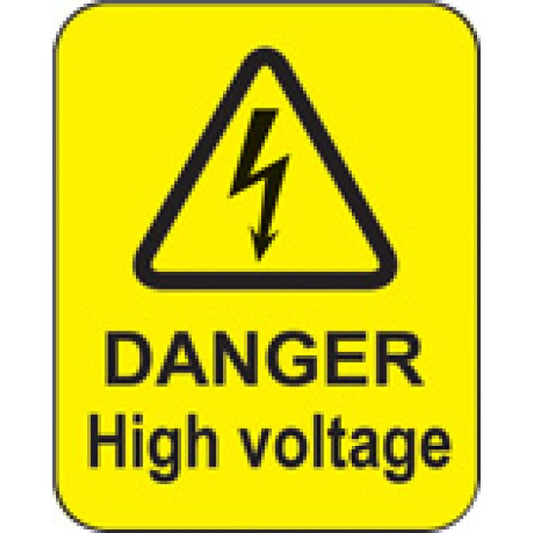 Danger high voltage roll of 100 labels 40x50mm (9793)