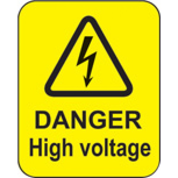 Danger high voltage roll of 100 labels 40x50mm (9793)