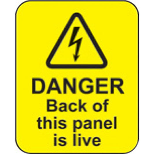 Danger back of this panel is live roll of 100 labels 40x50mm (9795)