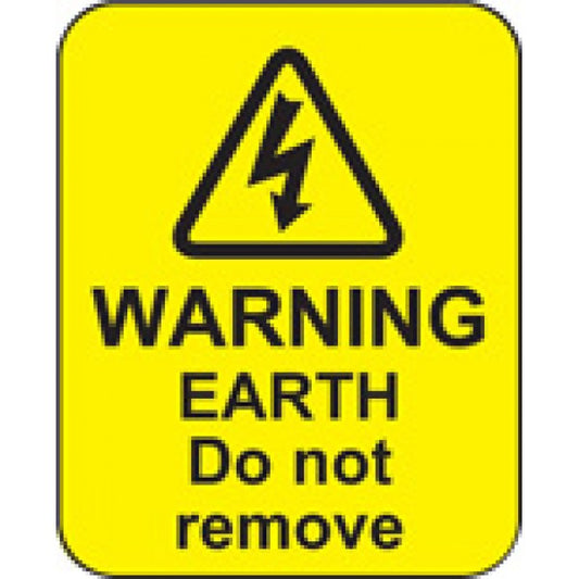 Warning earth do not remove roll of 100 labels 40x50mm (9818)