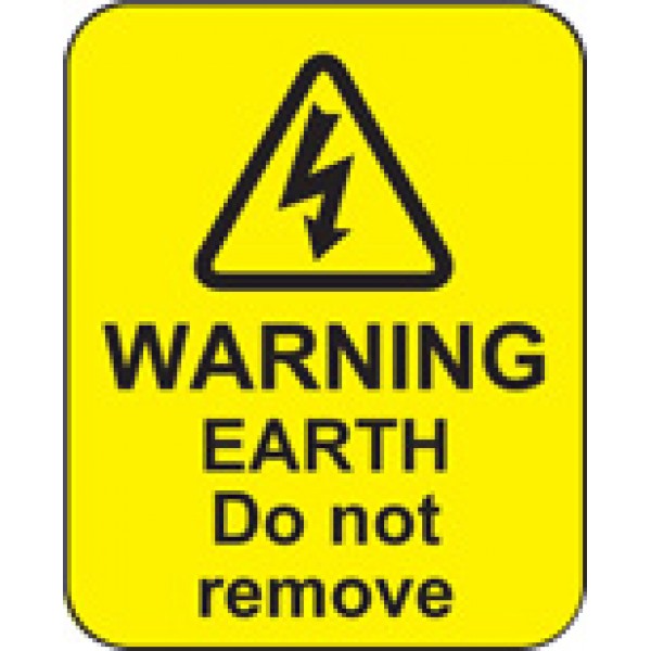 Warning earth do not remove roll of 100 labels 40x50mm (9818)