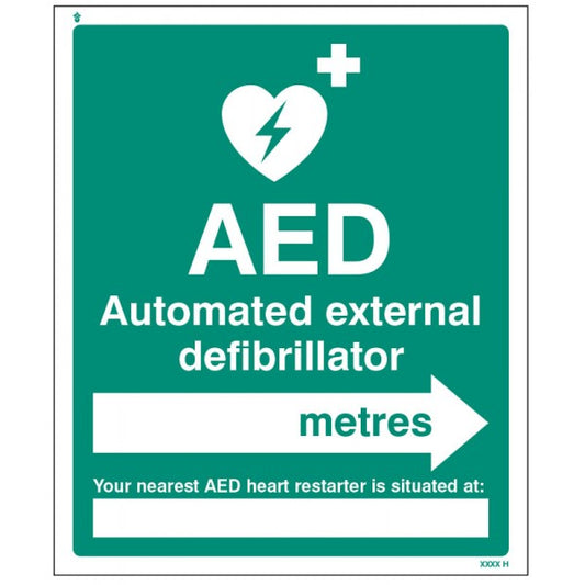 AED located in XXX metres - arrow right (5994)