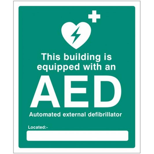 This building is equipped with an AED Located (5998)