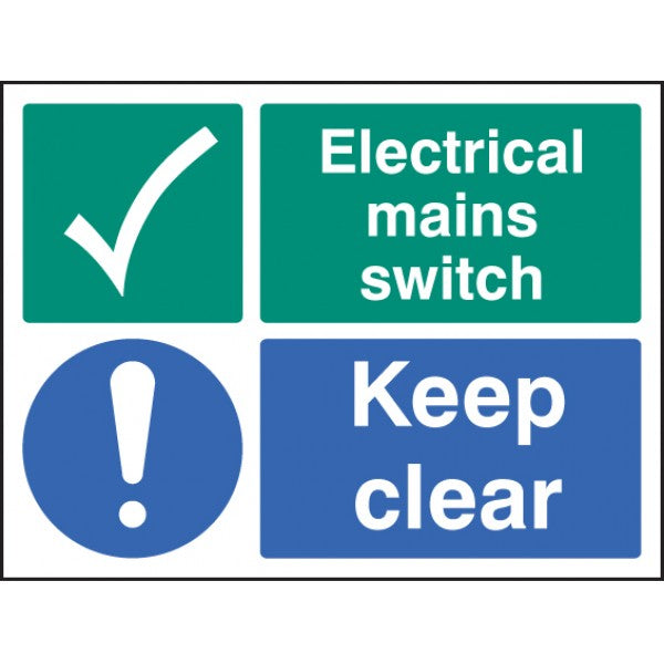 Electrical mains switch keep clear (6034)