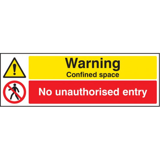 Warning confined space no unauthorised entry (6211)
