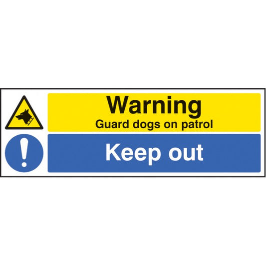 Warning guard dogs on patrol keep out (6215)