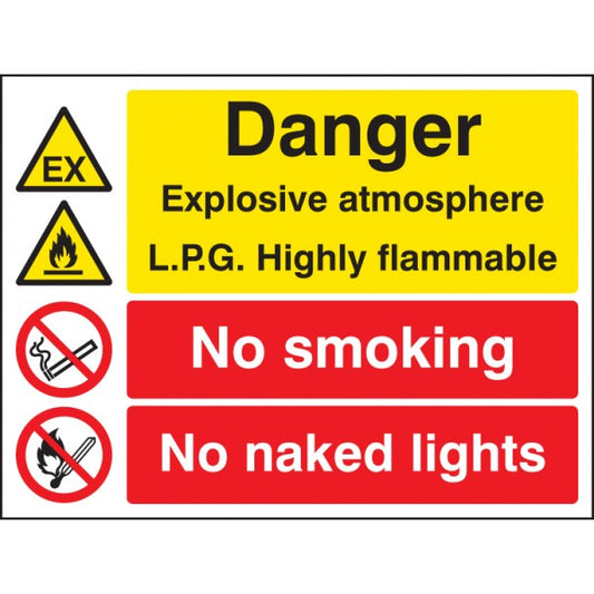 Explosive atmosphere lpg highly flammable no smoking/naked light (6234)
