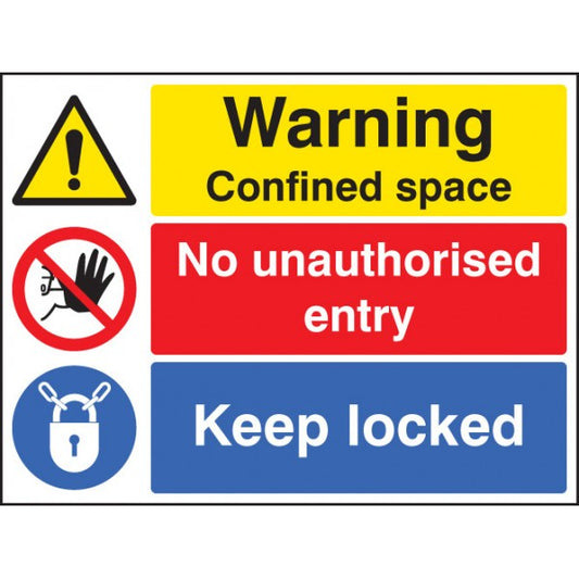 Warning confined space no entry keep locked (6263)