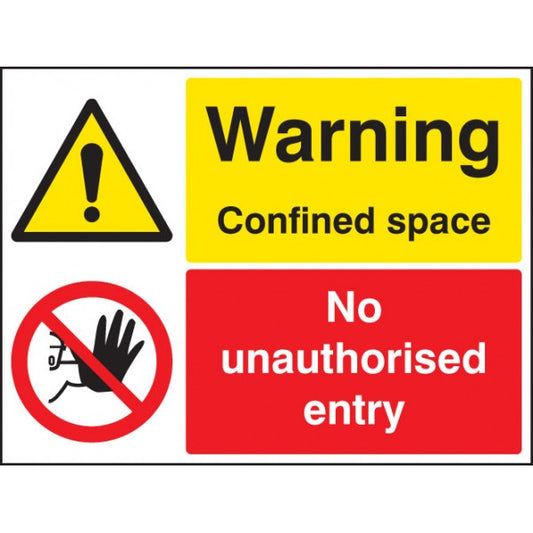 Warning confined space no unauthorised entry (6265)