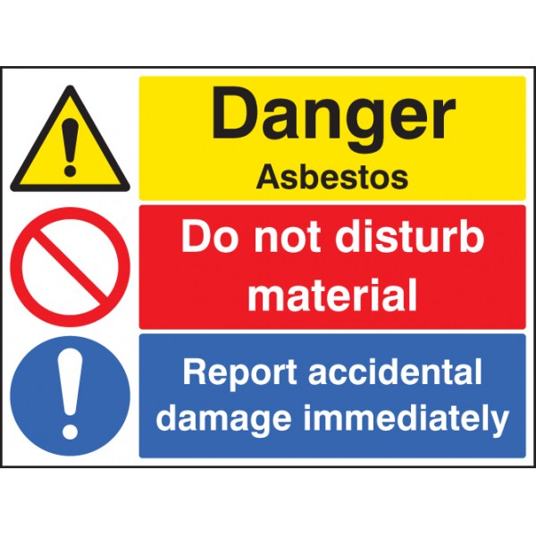 Danger asbestos do not disturb material report damage (6270)