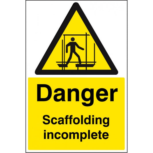 Danger scaffolding incomplete (6442)