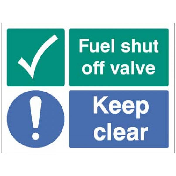 Fuel shut off valve Keep clear (6593)