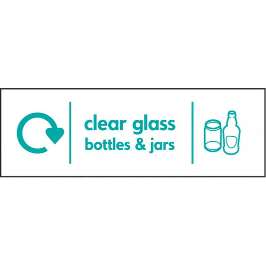 WRAP Recycling Sign - Clear glass bottles & jars (6639)