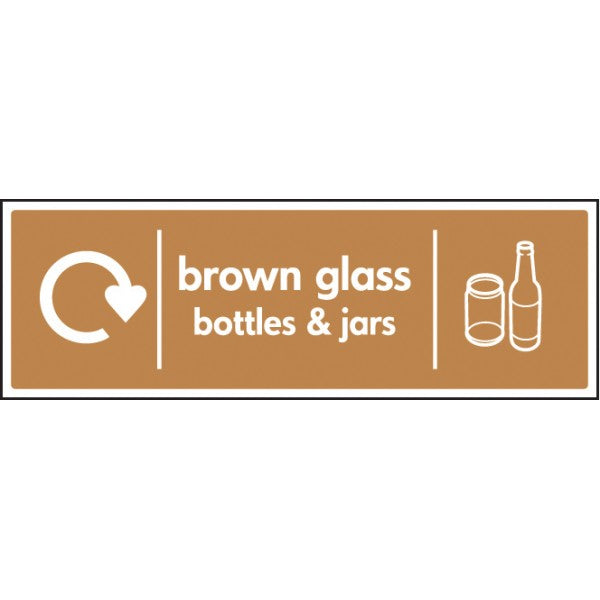 WRAP Recycling Sign - Brown glass bottles & jars (6640)