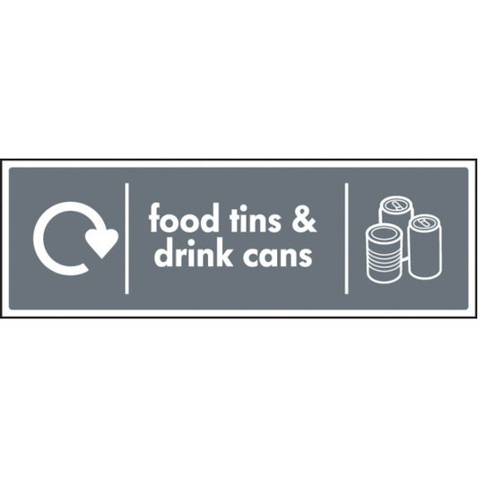 WRAP Recycling Sign - Food tins & drink cans (6646)
