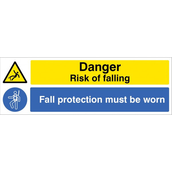 Danger Risk of falling Fall protection must be worn (6682)