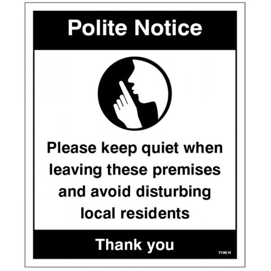 Polite notice Please keep quiet when leaving… (7105)