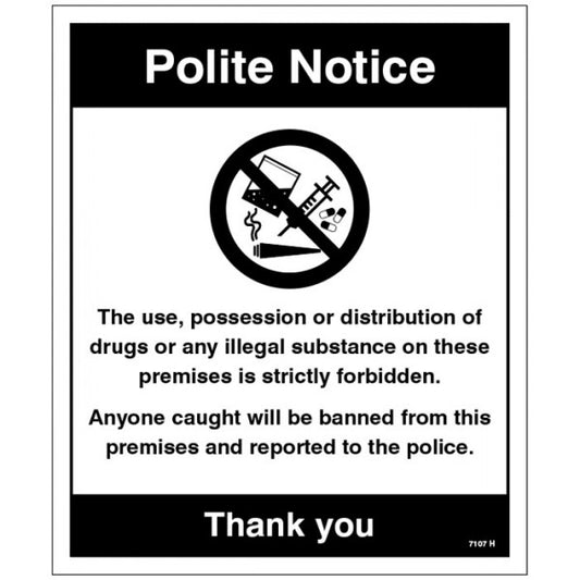 Drugs The use, possession or distribution of drugs is strictly prohibited… (7107)